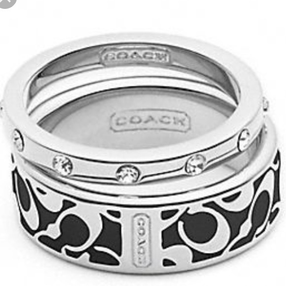 🔴 Coach Signature Silver and Black Logo Patterned Ring! 🔥 - Picture 7 of 7